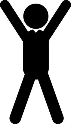 Man Standing With Extended Arms Over His Head Laser Cut Svg File, Free Vectors File